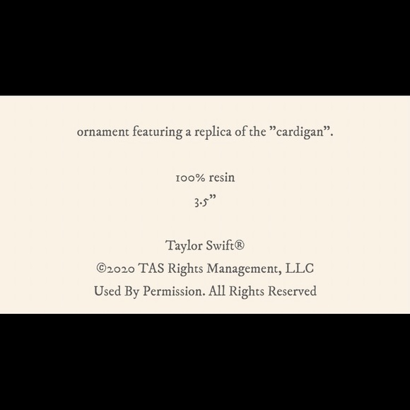 NEW Taylor Swift Cardigan Ornament Christmas - Picture 6 of 9